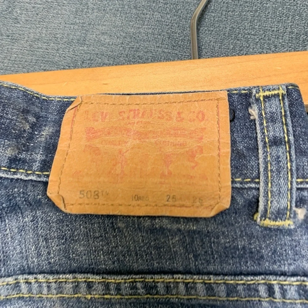 Levi's 508 Tapered Jeans Boys 10 Reg 25x25 Blue Denim Cotton Distressed Casual